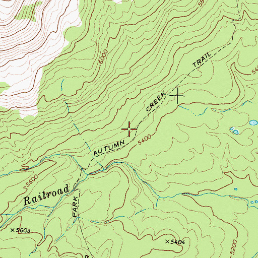 Topographic Map of Glacier Park Autumn Creek Trail, MT