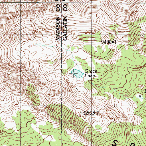Topographic Map of Grace Lake, MT