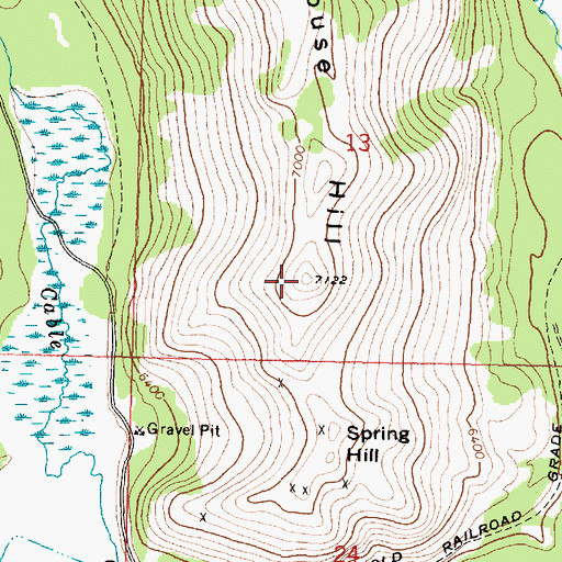 Topographic Map of Grouse Hill, MT