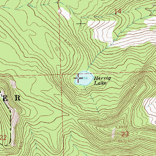 Topographic Map of Herrig Lake, MT