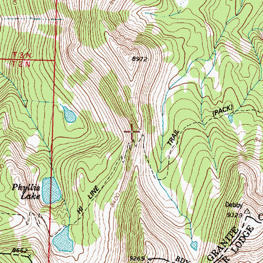 Topographic Map of Hi Line Trail, MT