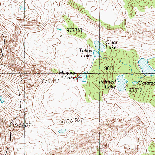 Topographic Map of Hilgard Lake, MT