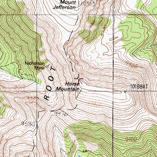 Topographic Map of Horse Mountain, MT