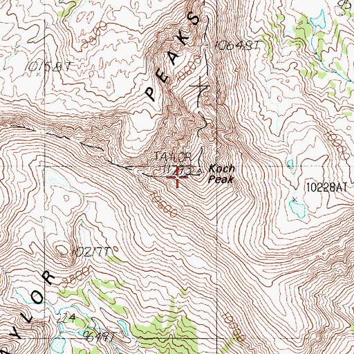 Topographic Map of Koch Peak, MT