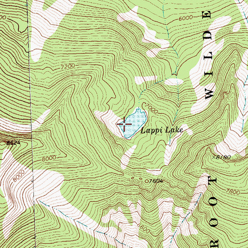 Topographic Map of Lappi Lake, MT