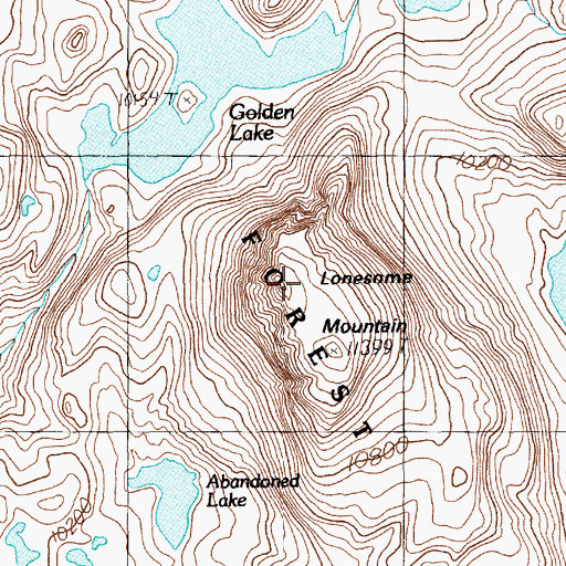 Topographic Map of Lonesome Mountain, MT