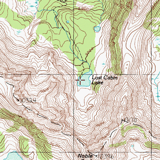 Topographic Map of Lost Cabin Lake, MT