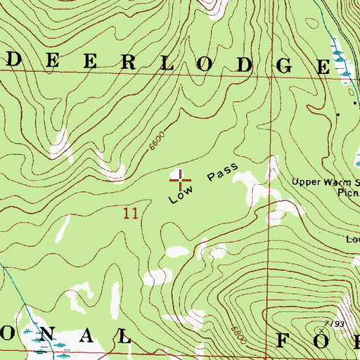 Topographic Map of Low Pass, MT