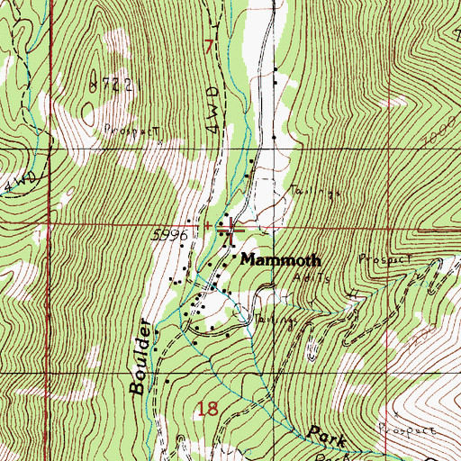 Topographic Map of Mammoth, MT