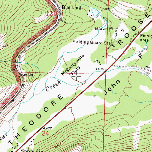 Topographic Map of McCartysville Flats, MT