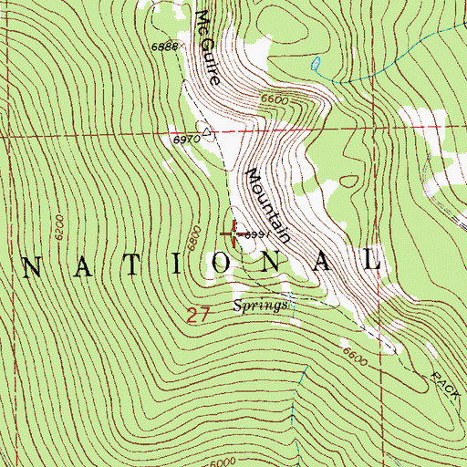 Topographic Map of McGuire Mountain, MT