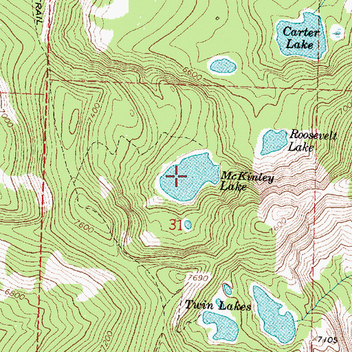 Topographic Map of McKinley Lake, MT