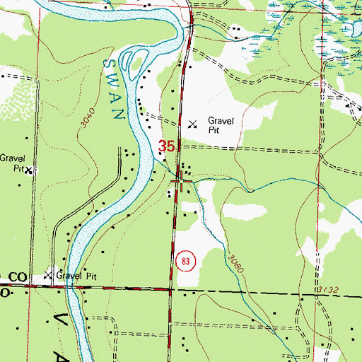 Topographic Map of Meadow Creek, MT