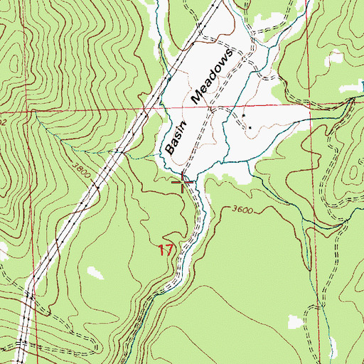 Topographic Map of Middle Fork Dayton Creek, MT