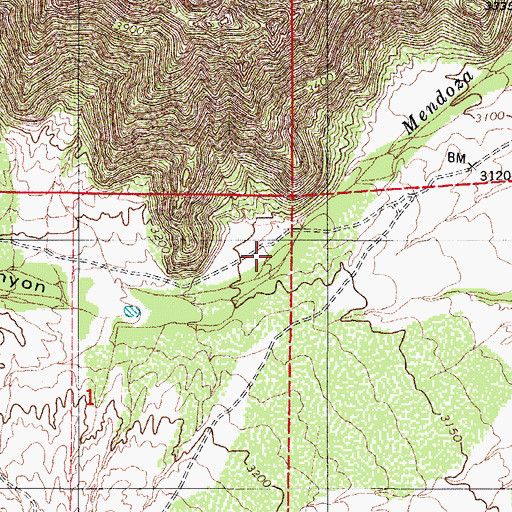 Topographic Map of Mendoza Canyon, AZ