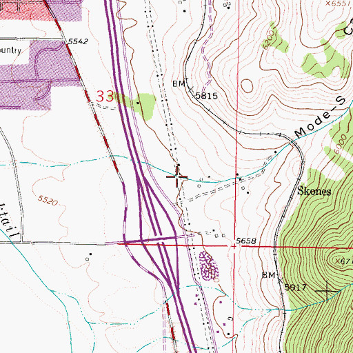 Topographic Map of Mode-S Canyon, MT