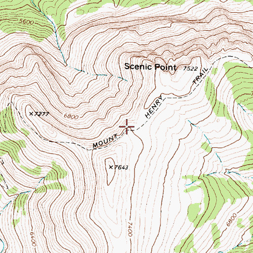 Topographic Map of Mount Henry Trail, MT