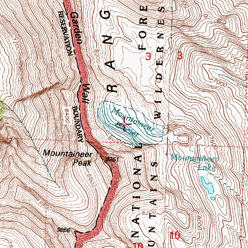 Topographic Map of Mountaineer Glacier, MT