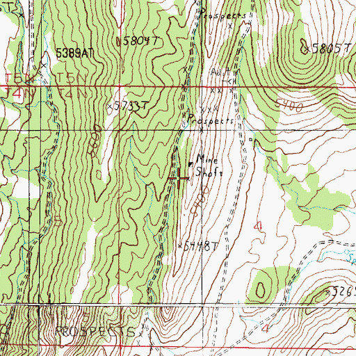Topographic Map of Nada Mine, MT