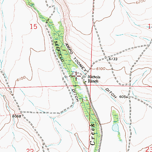 Topographic Map of Nichols Ranch, MT