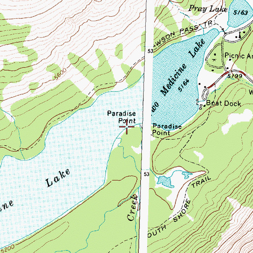 Topographic Map of Paradise Point, MT