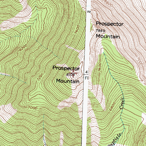 Topographic Map of Prospector Mountain, MT