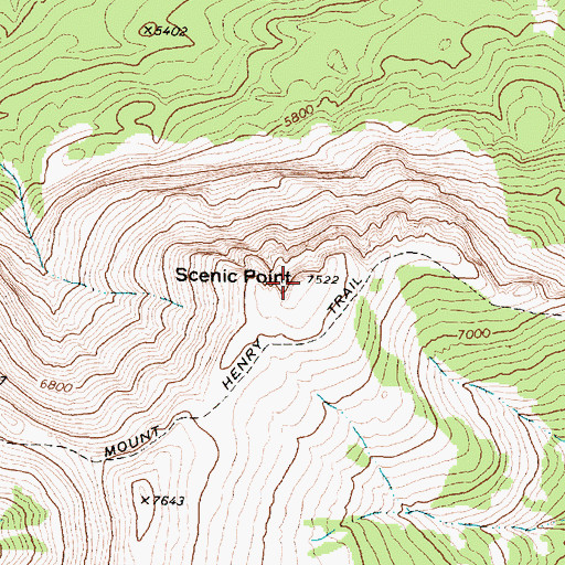 Topographic Map of Scenic Point, MT