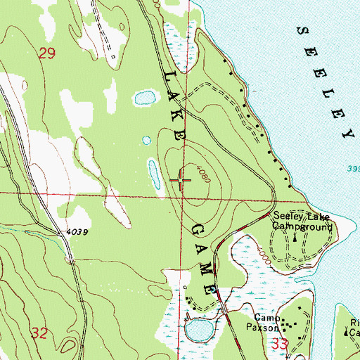 Topographic Map of Seeley Lake Game Preserve, MT