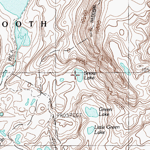 Topographic Map of Snow Lake, MT