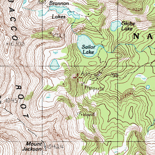 Topographic Map of Snyders Mine, MT