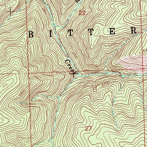 Topographic Map of South Fork Little Sleeping Child Creek, MT