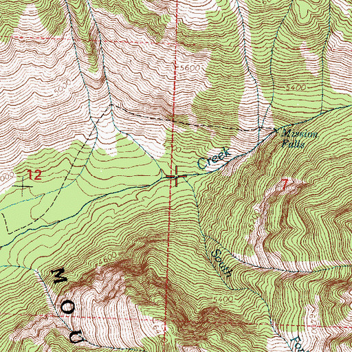 Topographic Map of South Fork Mission Creek, MT