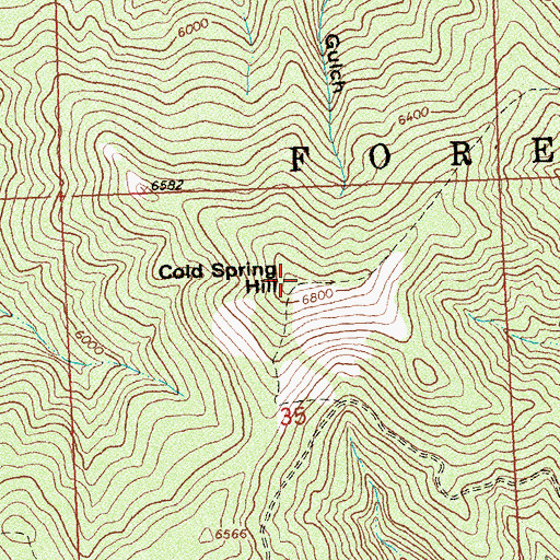 Topographic Map of Cold Spring Hill, MT