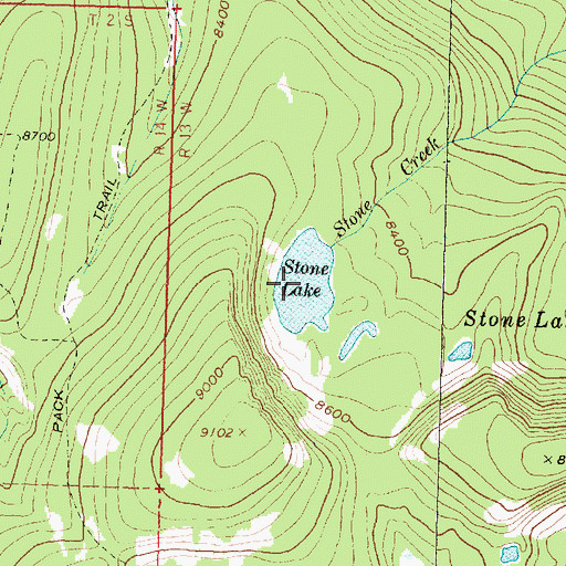 Topographic Map of Stone Lakes, MT