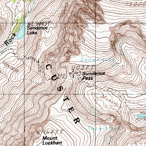 Topographic Map of Sundance Pass, MT