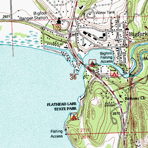 Topographic Map of Swan River, MT