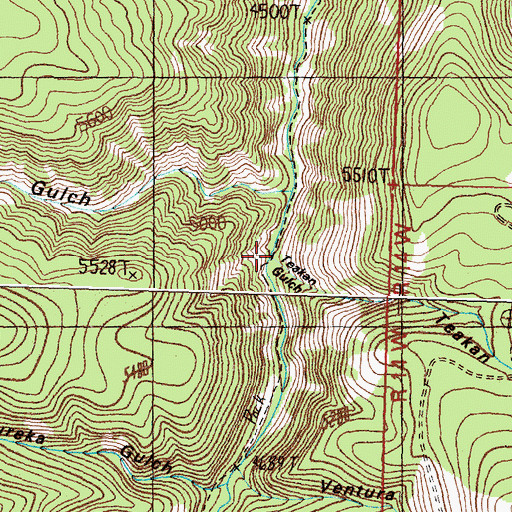 Topographic Map of Teakan Gulch, MT