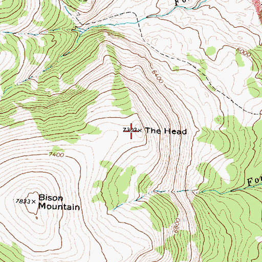 Topographic Map of The Head, MT