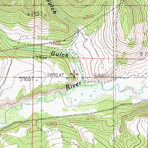 Topographic Map of Torpy Gulch, MT