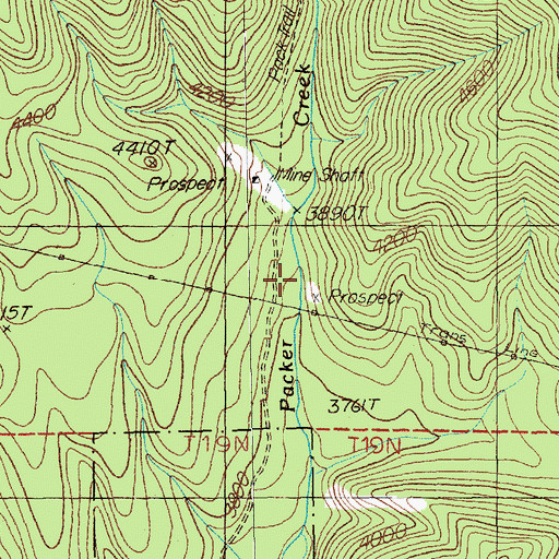 Topographic Map of Wabash Mine, MT