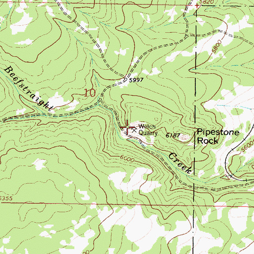 Topographic Map of Welch Quarry, MT