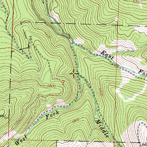 Topographic Map of West Fork Deer Creek, MT