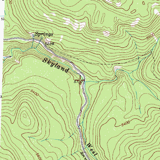 Topographic Map of West Fork Skyland Creek, MT