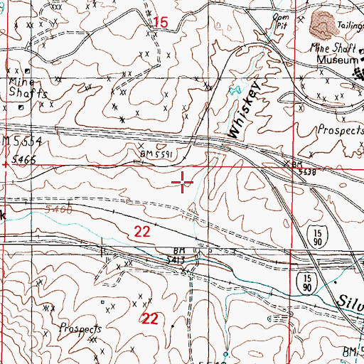 Topographic Map of Whiskey Gulch, MT
