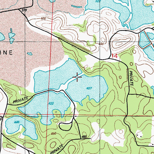 Topographic Map of Old Brown Mud Lake Dam, AR