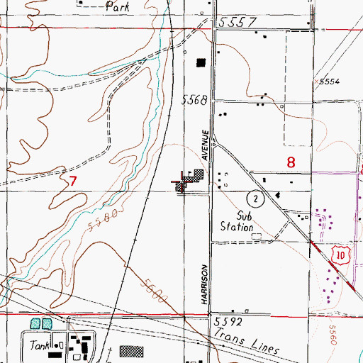 Topographic Map of Montana Tech - College of Technology, MT