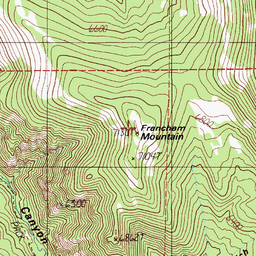 Topographic Map of Francham Mountain, MT