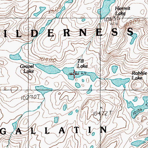 Topographic Map of Till Lake, MT