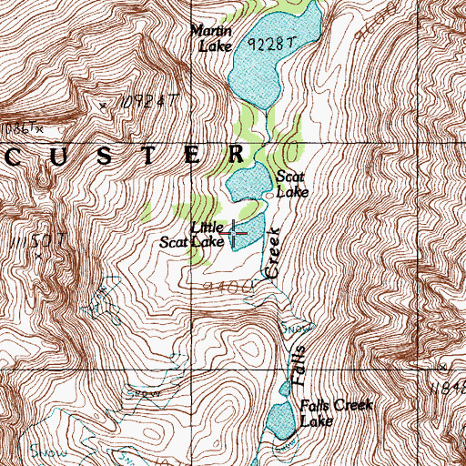 Topographic Map of Little Scat Lake, MT