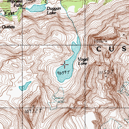 Topographic Map of Vogel Lake, MT